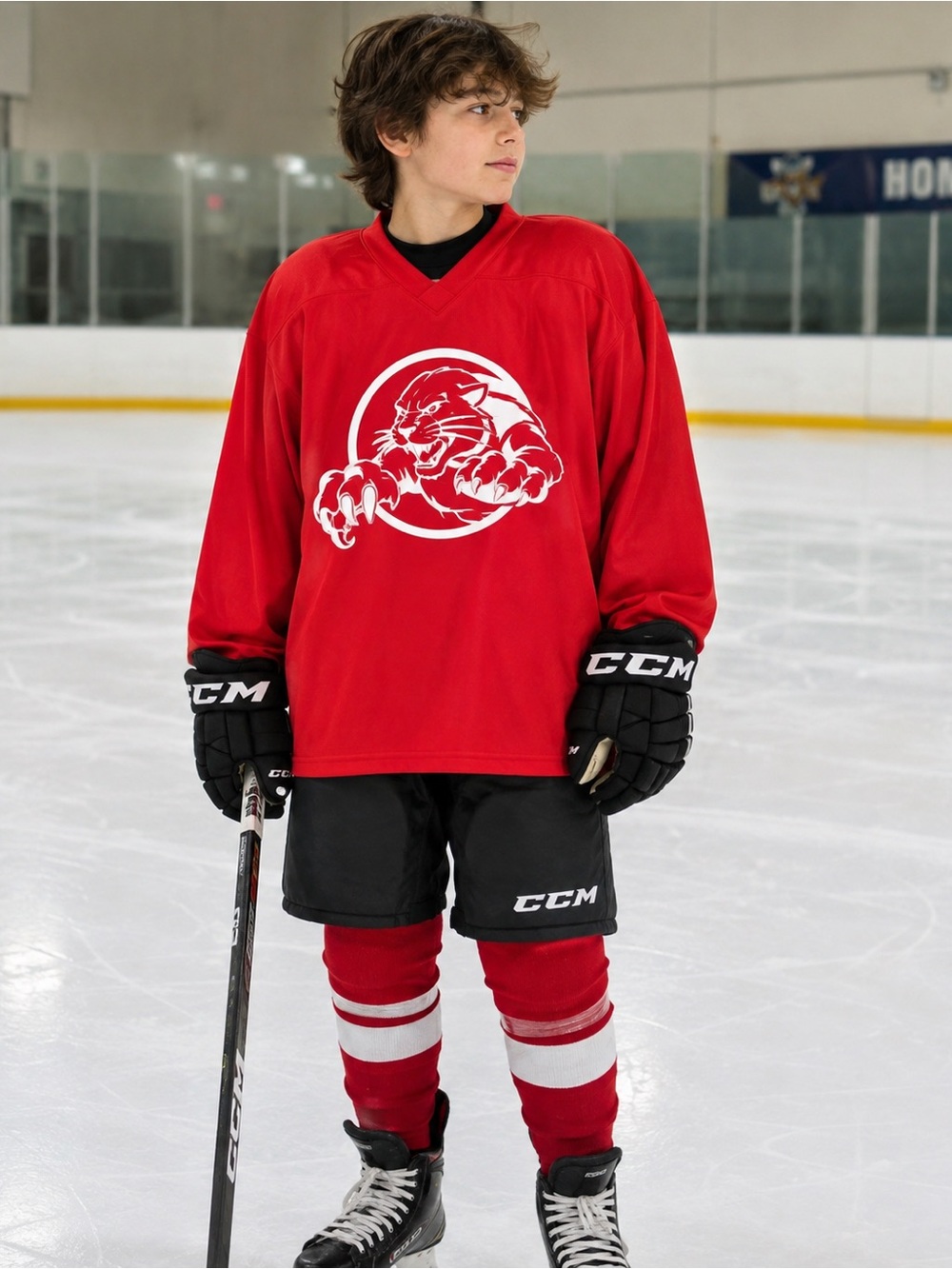 DSC Hockey Panthers Red Practice Jersey Youth L/XL Blank Back
